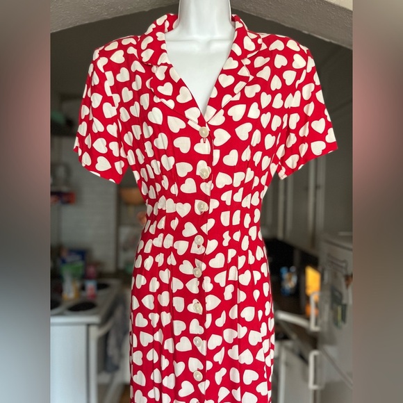 Vintage 80-90s maxi valentine dress-12 - Picture 3 of 11